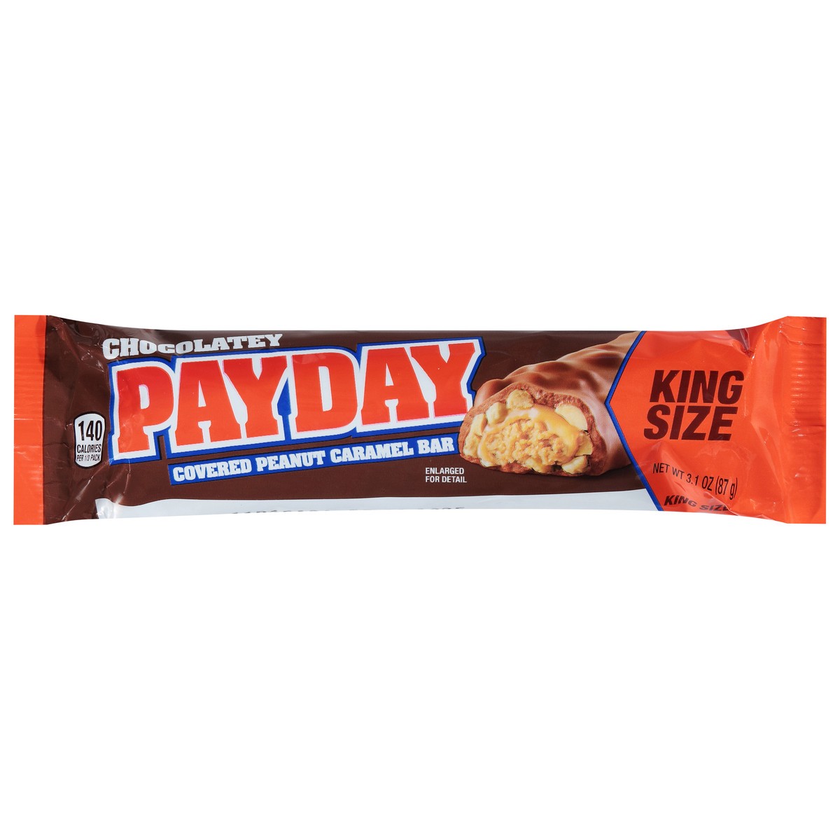 slide 1 of 9, Payday Covered Peanut Caramel Chocolatey Bar King Size 3.1 oz, 3.1 oz