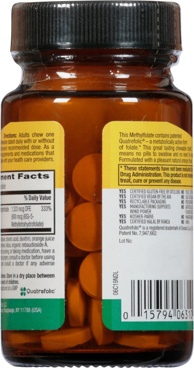 slide 3 of 9, Country Life Chewable Tablets 1333 mcg Orange Flavor Methylfolate DFE 60 ea, 60 ct