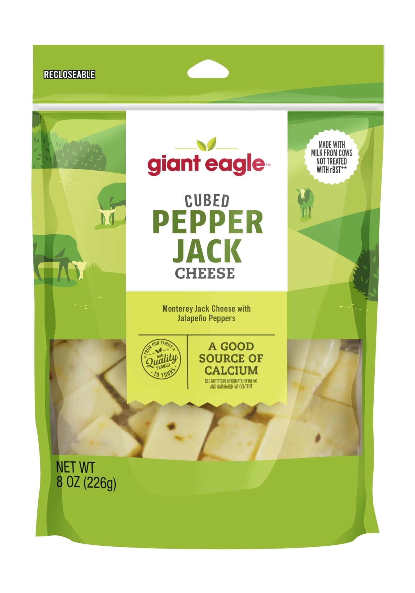 slide 1 of 1, Giant Eagle Pepper Jack Cheese Cubes, 8 oz