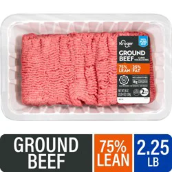 Kroger 75% Lean 25% Fat Ground Beef Tray
