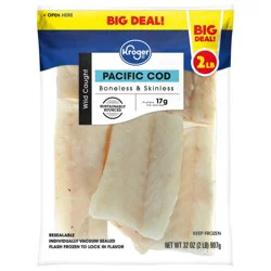 Kroger Wild Caught Boneless & Skinless Pacific Cod Fillets