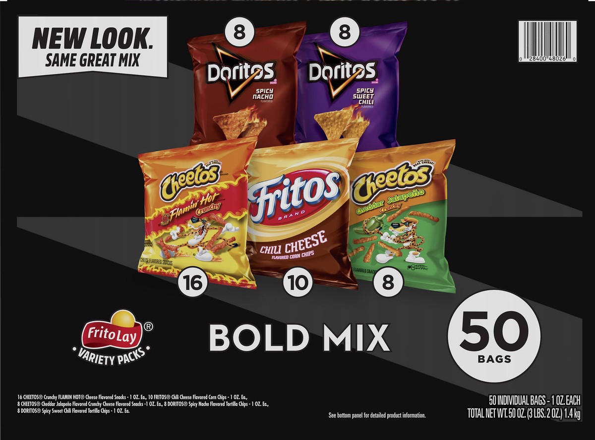 slide 6 of 12, Frito-Lay Variety Packs Bold Mix Snacks 50 ea, 50 ct