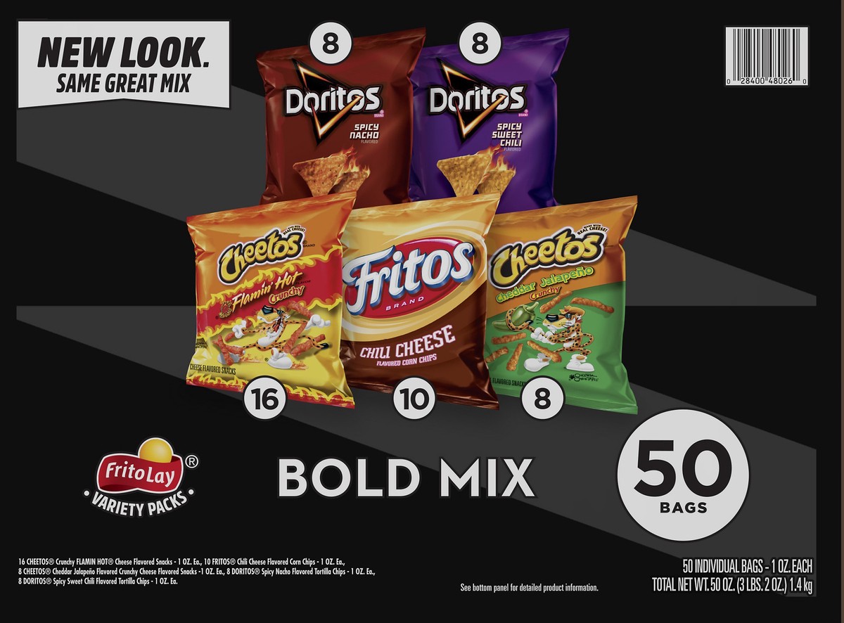 slide 10 of 12, Frito-Lay Variety Packs Bold Mix Snacks 50 ea, 50 ct