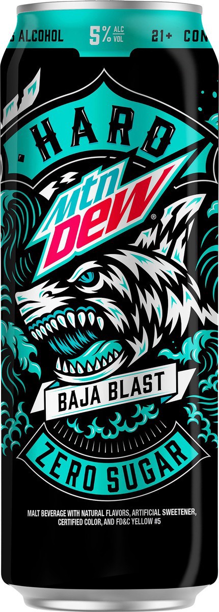 slide 2 of 2, Mountain Dew Hard Mountain Dew Baja Blast, 5% ABV (24 fl. oz. Can), 24 oz