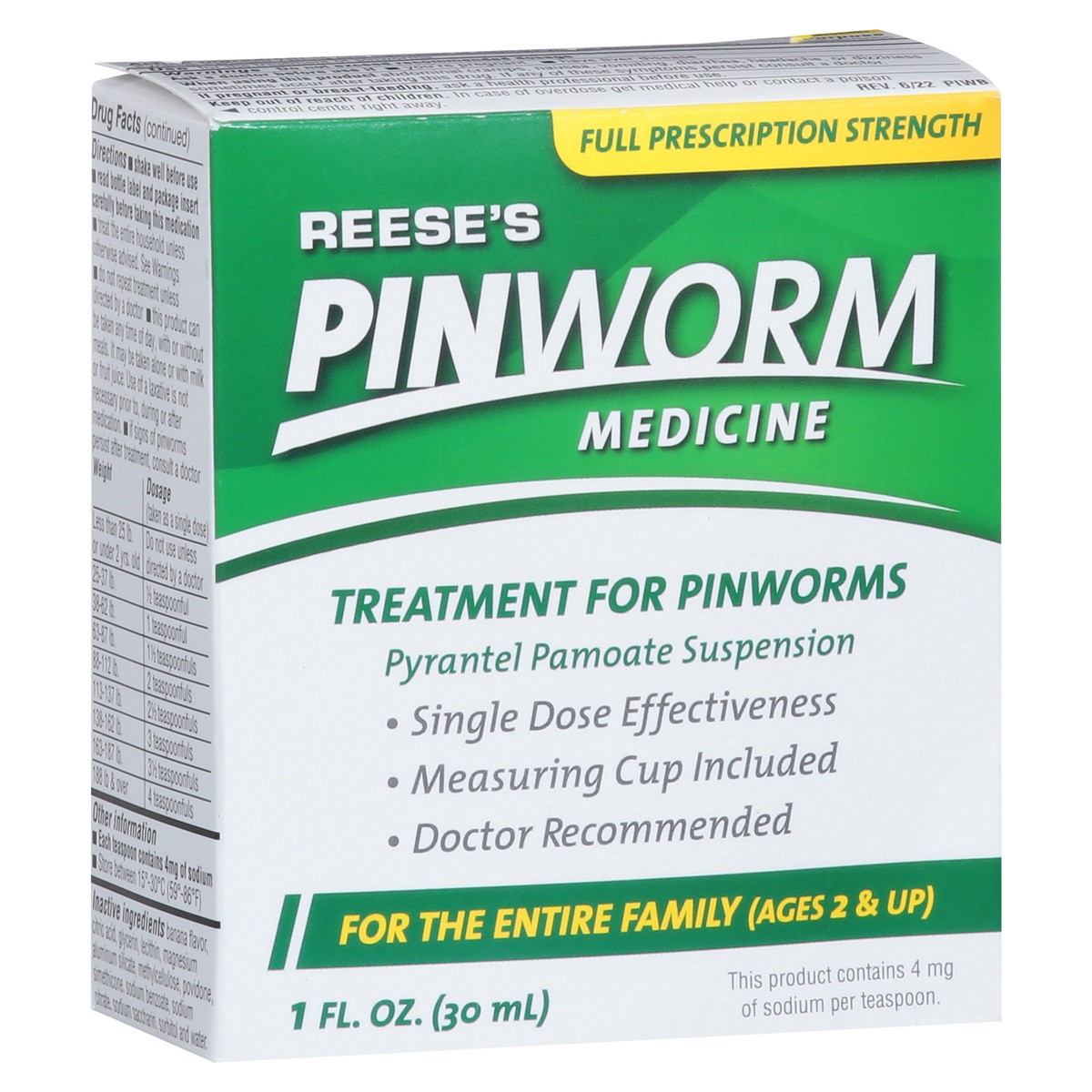 slide 3 of 9, Reese's Full Prescription Strength Pinworm Medicine 1 fl oz, 1 fl oz