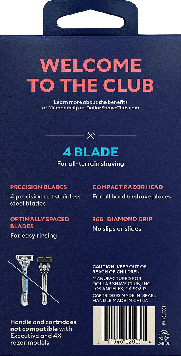 slide 3 of 3, Dollar Shave Club 4-blade Razor Starter Set, 1 kit