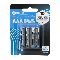 SE Grocers AAA 4 Pack Alkaline Batteries