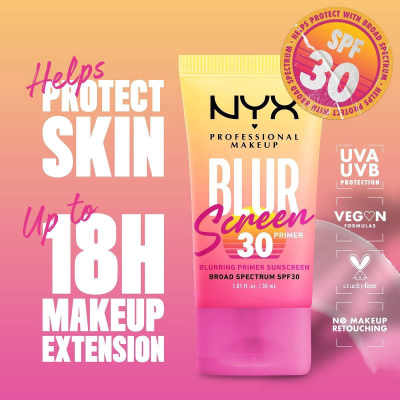 slide 9 of 10, NYX Professional Makeup Blur Screen Primer - SPF 30 - 1.01 fl oz, 1.01 fl oz