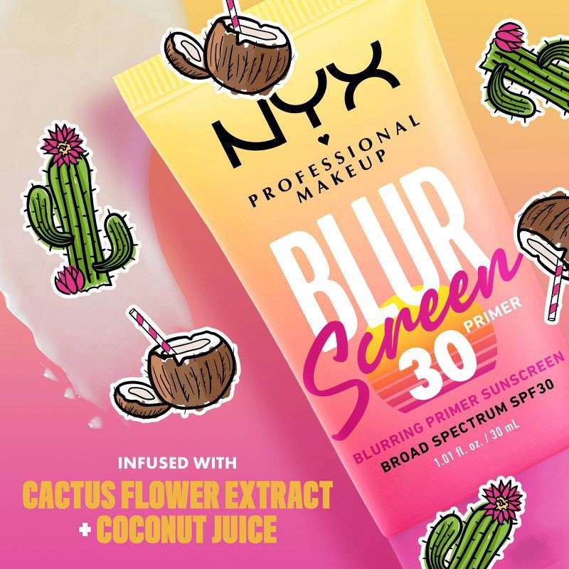 slide 6 of 10, NYX Professional Makeup Blur Screen Primer - SPF 30 - 1.01 fl oz, 1.01 fl oz