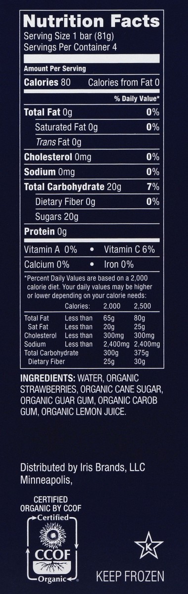 slide 3 of 4, Solero Fruit Bars, Organic, Fresh Strawberry, Crushed, 4 ct