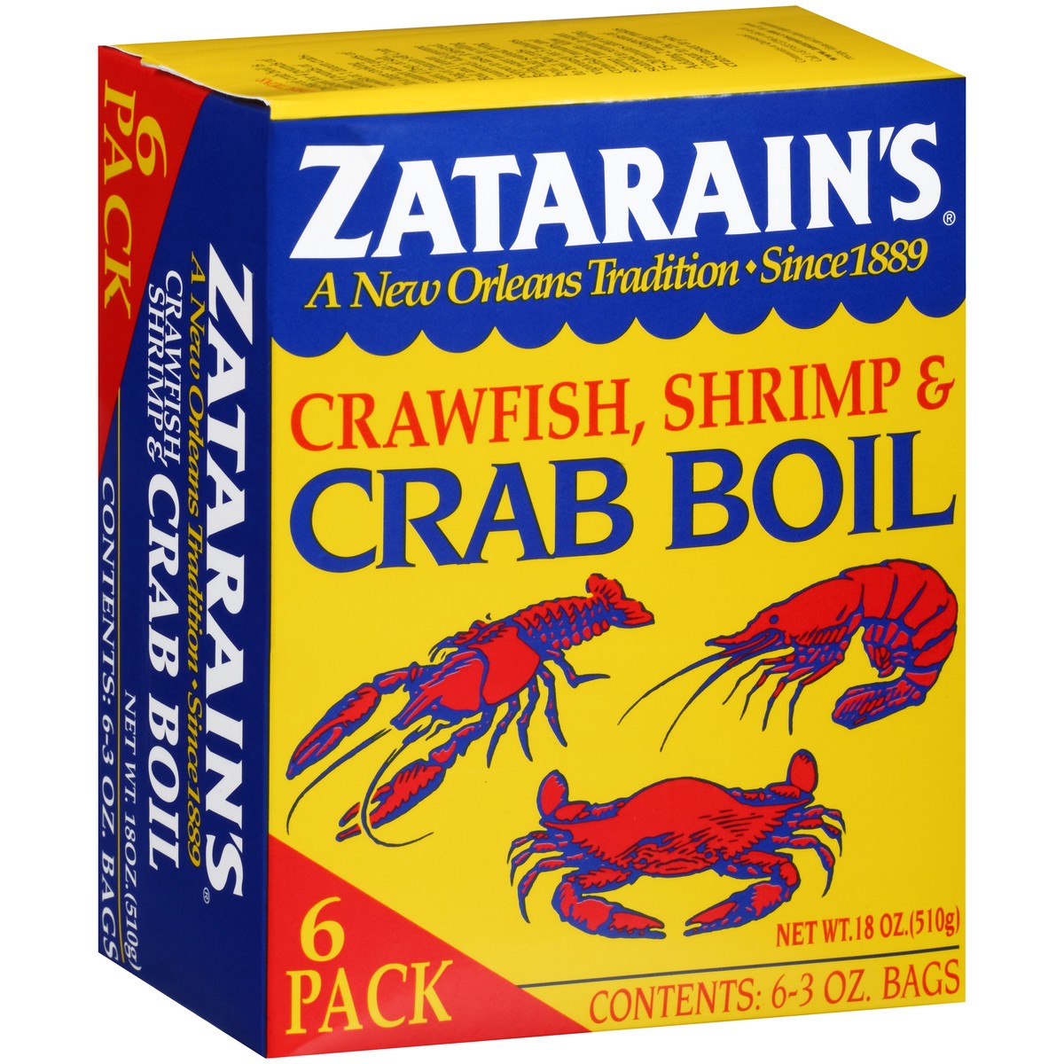 slide 7 of 9, Zatarain's Crawfish, Shrimp & Crab Boil (Pack of 6), 3 oz, 3 oz