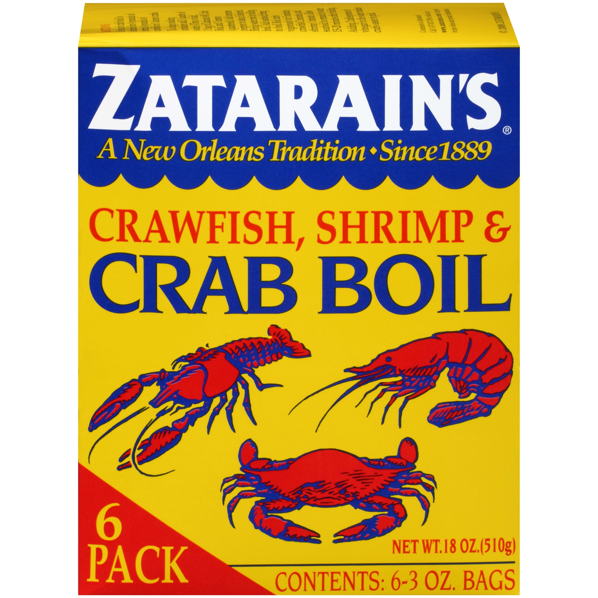 slide 1 of 9, Zatarain's Crawfish, Shrimp & Crab Boil (Pack of 6), 3 oz, 3 oz