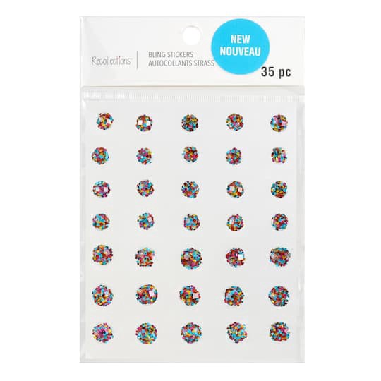 slide 1 of 6, Multi Dots Bling Stickers By Recollections, 4 in x 6 in