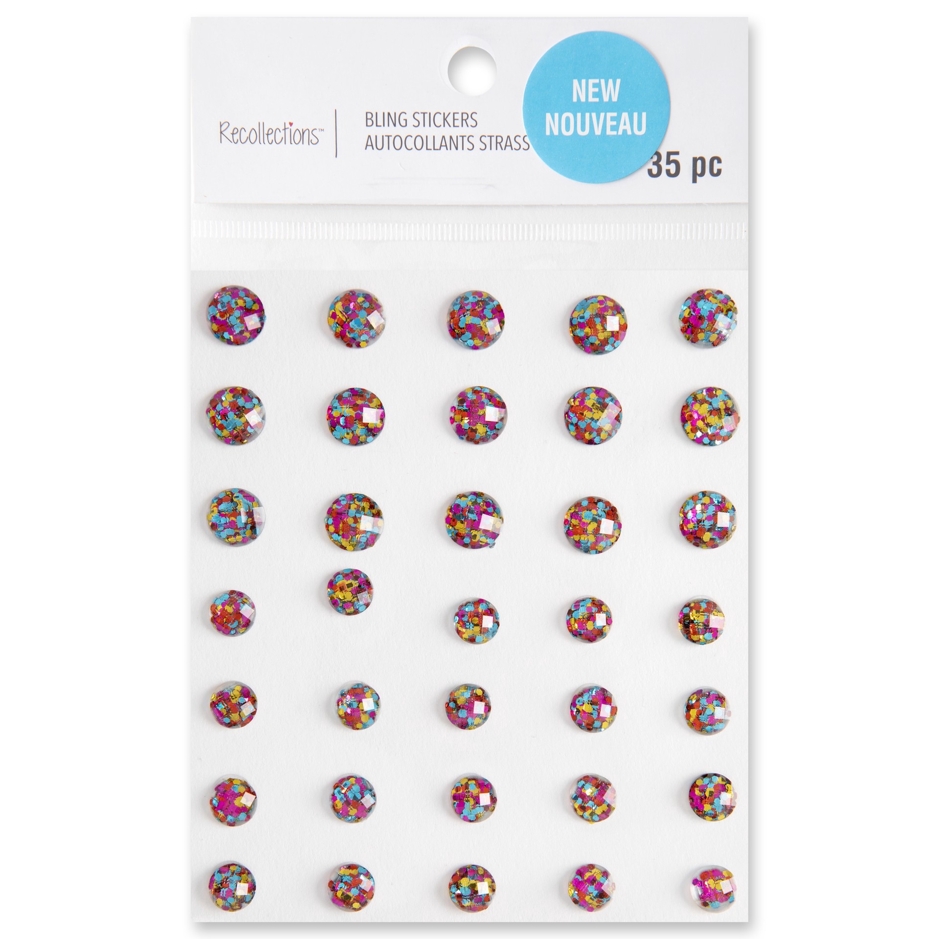 slide 4 of 6, Multi Dots Bling Stickers By Recollections, 4 in x 6 in