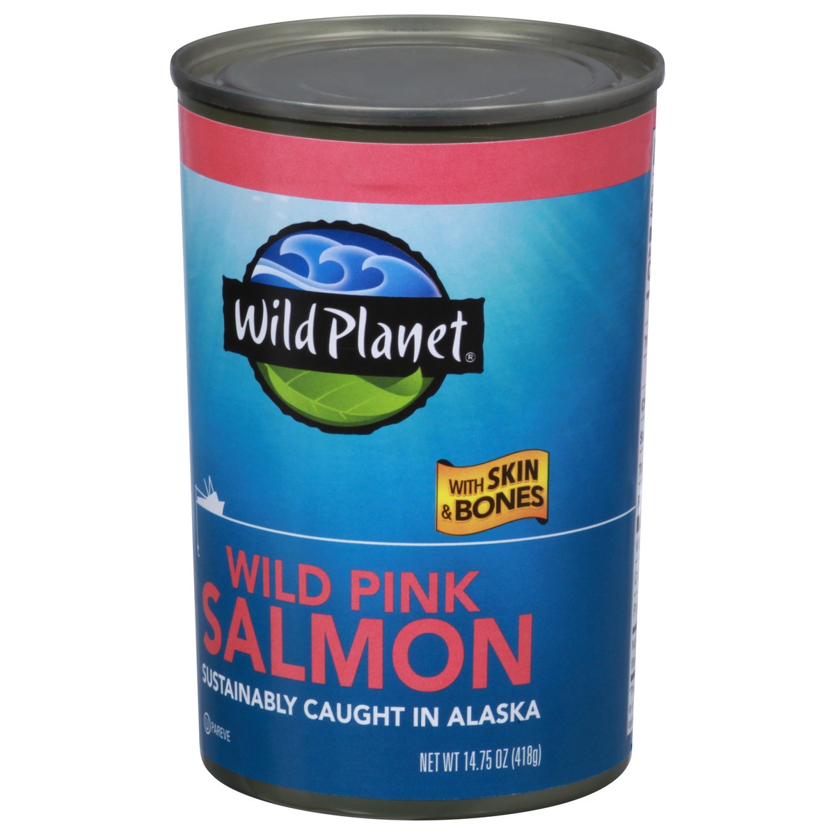 slide 4 of 9, Wild Planet Wild Pink Salmon with Skin & Bones 14.75 oz, 14.75 oz