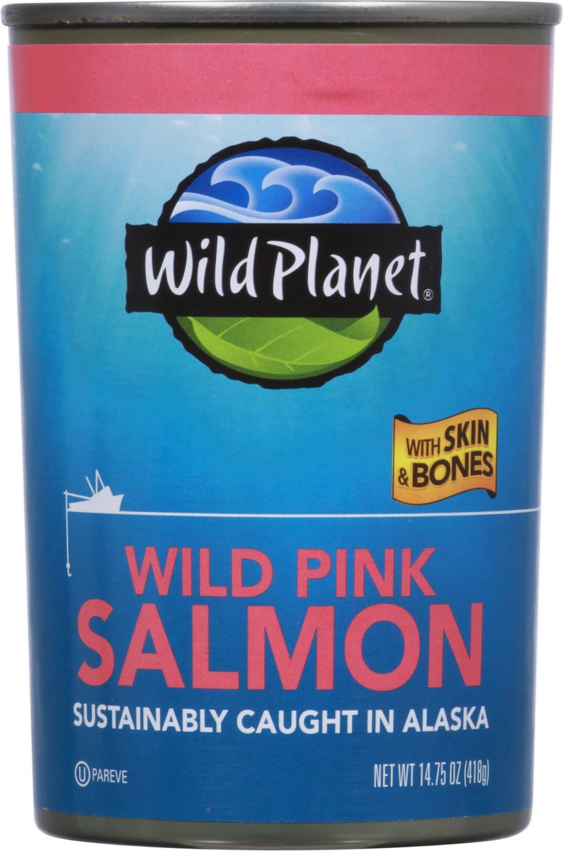 slide 5 of 9, Wild Planet Wild Pink Salmon with Skin & Bones 14.75 oz, 14.75 oz