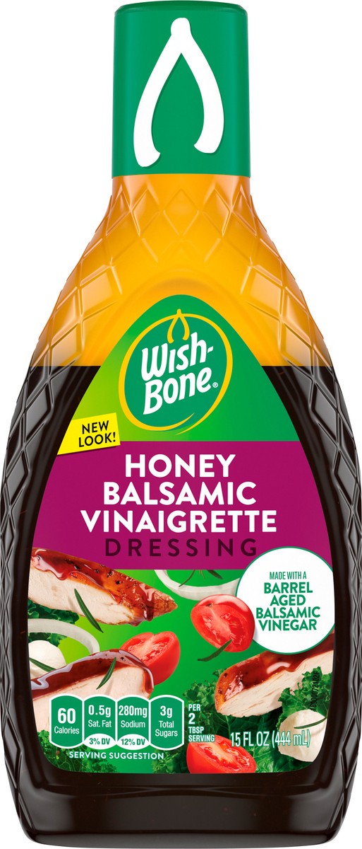 slide 1 of 5, Wish-Bone Honey Balsamic Vinaigrette Dressing 15 oz, 15 oz