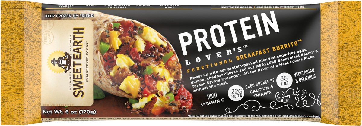 slide 3 of 8, Sweet Earth Protein Lover's Breakfast Burrito (Frozen), 5.5 oz