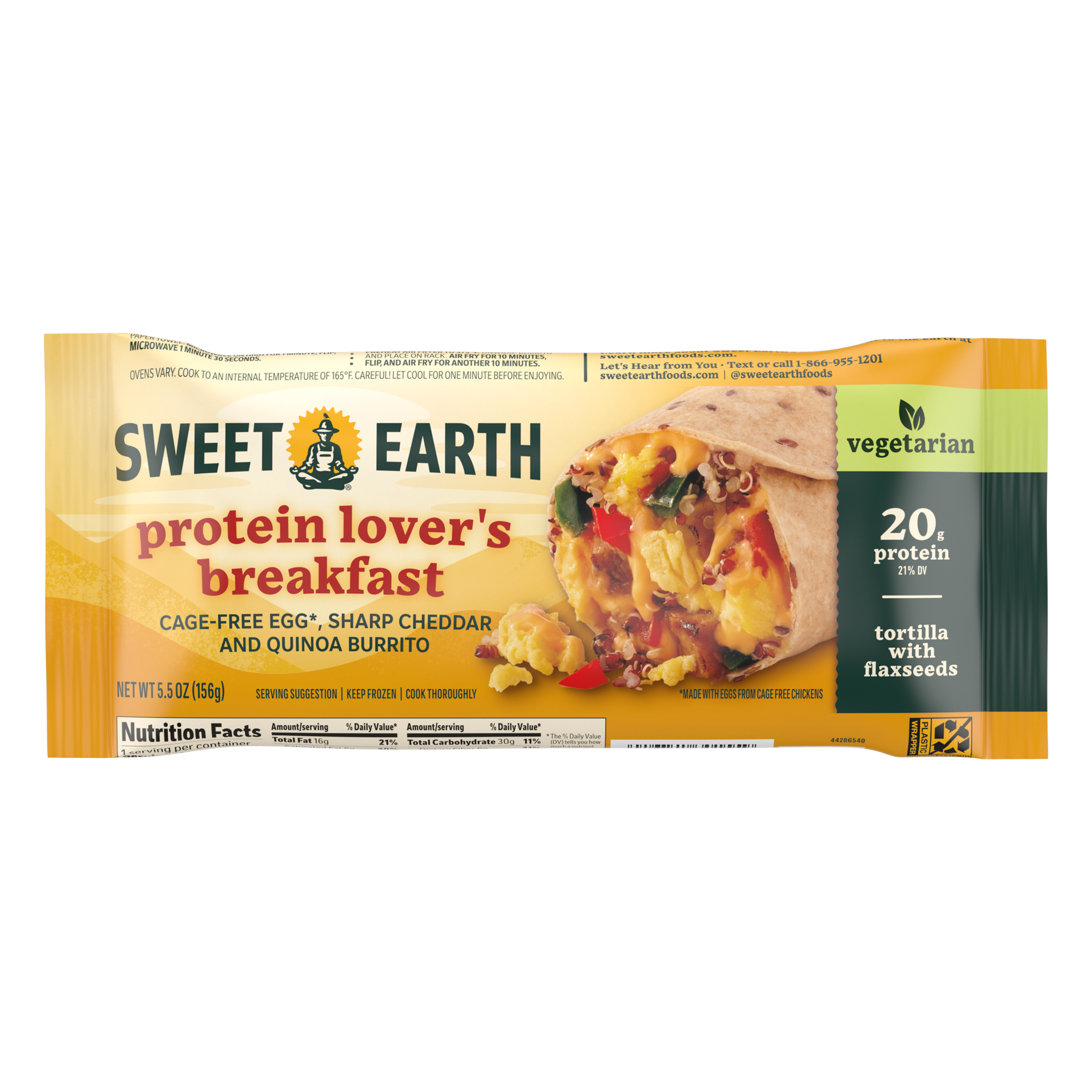 slide 1 of 8, Sweet Earth Protein Lover's Breakfast Burrito (Frozen), 5.5 oz