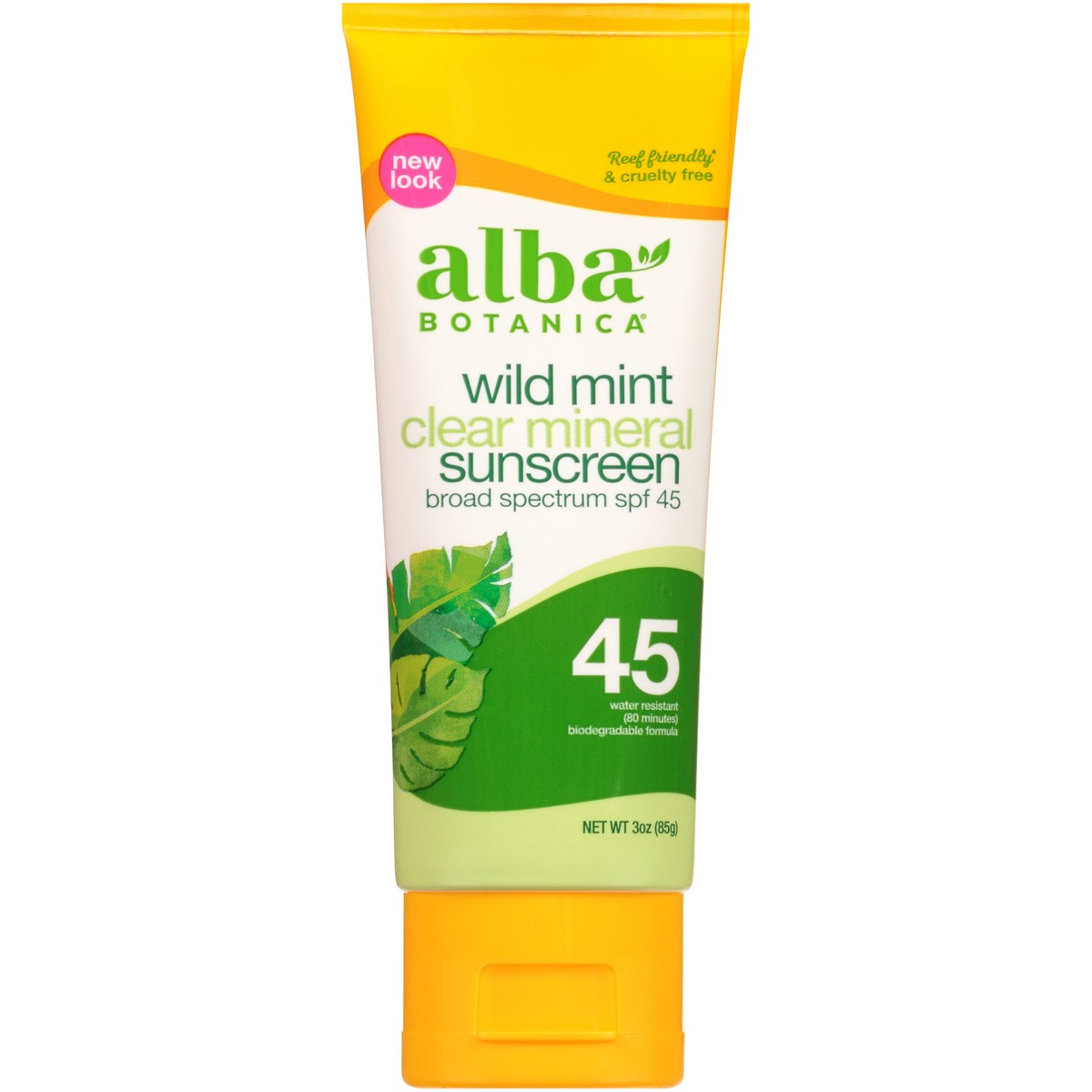 slide 6 of 9, Alba Botanica Wild Mint Broad Spectrum SPF 45 Clear Mineral Sunscreen Lotion 3 oz. Tube, 3 oz