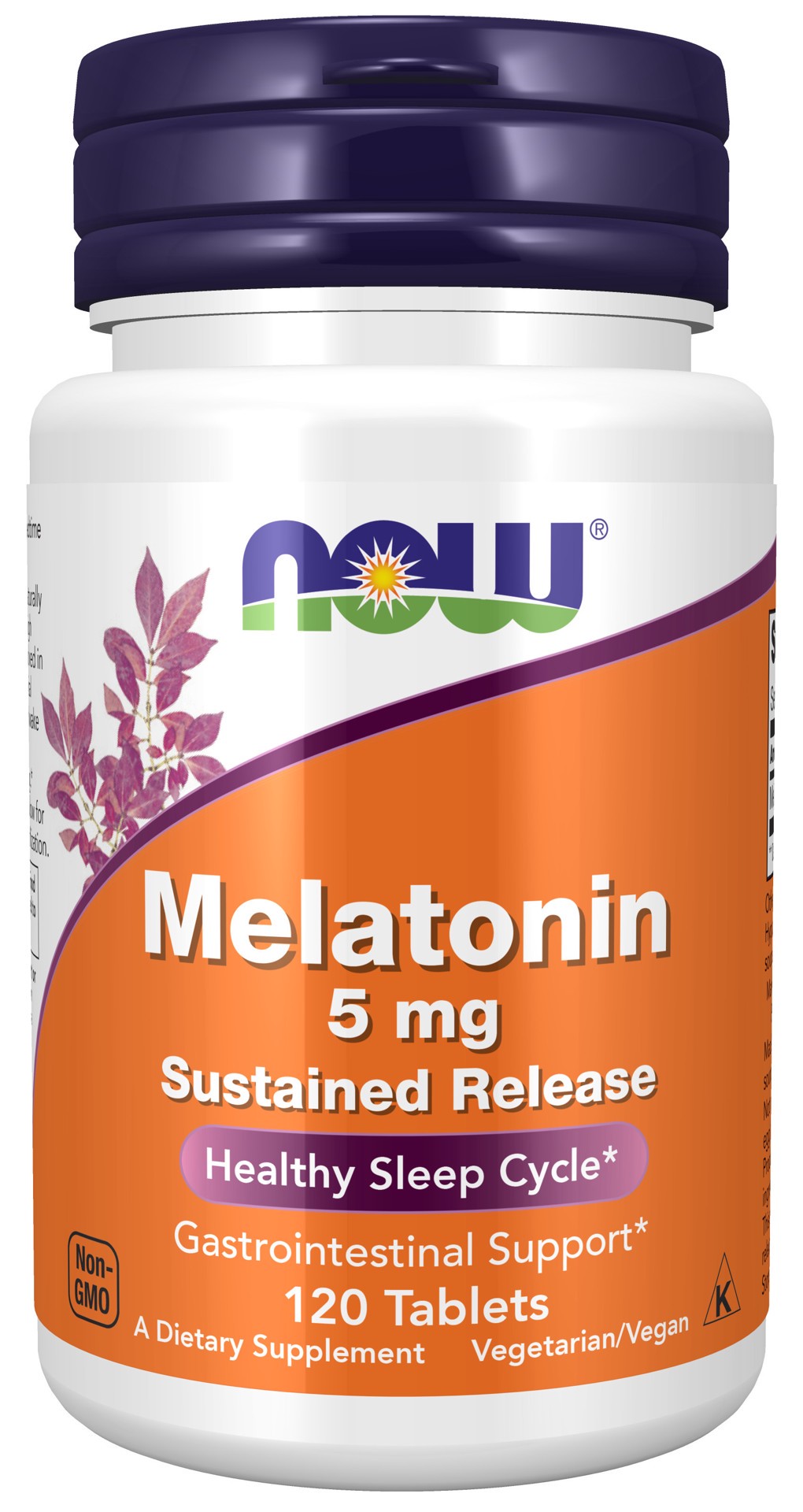 slide 1 of 4, NOW Melatonin 5 mg Sustained Release - 120 Tablets, 120 ct