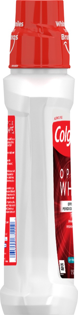 slide 4 of 8, Colgate Optic White Whitening Mouthwash, 2% Hydrogen Peroxide, Fresh Mint - 473 mL, 16 fl.oz. (6 Pack), 16.9 oz