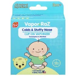 Vapor Raz 3M+ Colds & Stuffy Nose Clip-On Vaporizer 1 Each