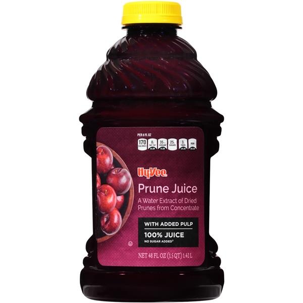 slide 1 of 1, Hy-vee 100% Prune Juice From Concentrate With Added Pulp - 48 fl oz, 48 fl oz