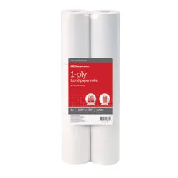 Office Depot 1-Ply Bond Paper Rolls, White