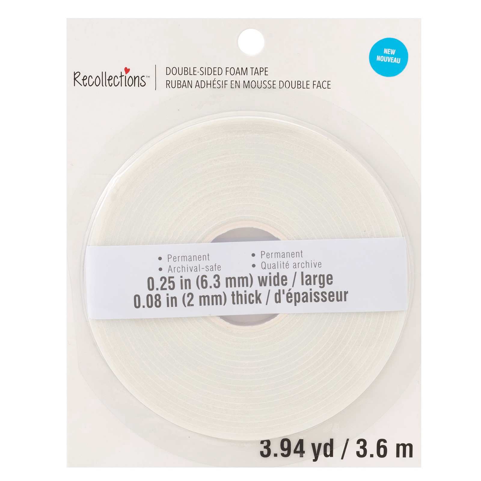 slide 3 of 4, 1/4" X 4yd. Double-Sided Foam Tape By Recollections, 1/4 in x 4 yd