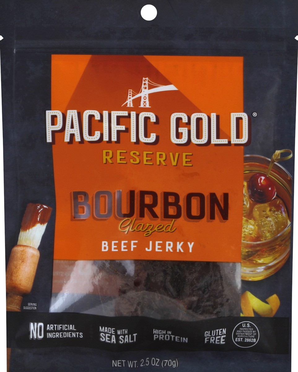 slide 3 of 3, Pacific Gold Reserve Bourbon Glazed Beef Jerky, 2.5 oz