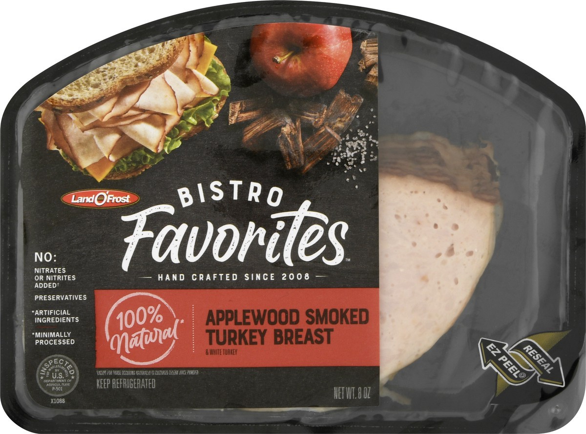 slide 1 of 8, Land O' Frost Bistro Favorites Applewood Smoked Turkey Breast, 8 oz