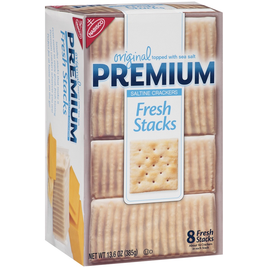 slide 2 of 2, Premium Original Fresh Stacks Saltine Crackers, 13.6 oz