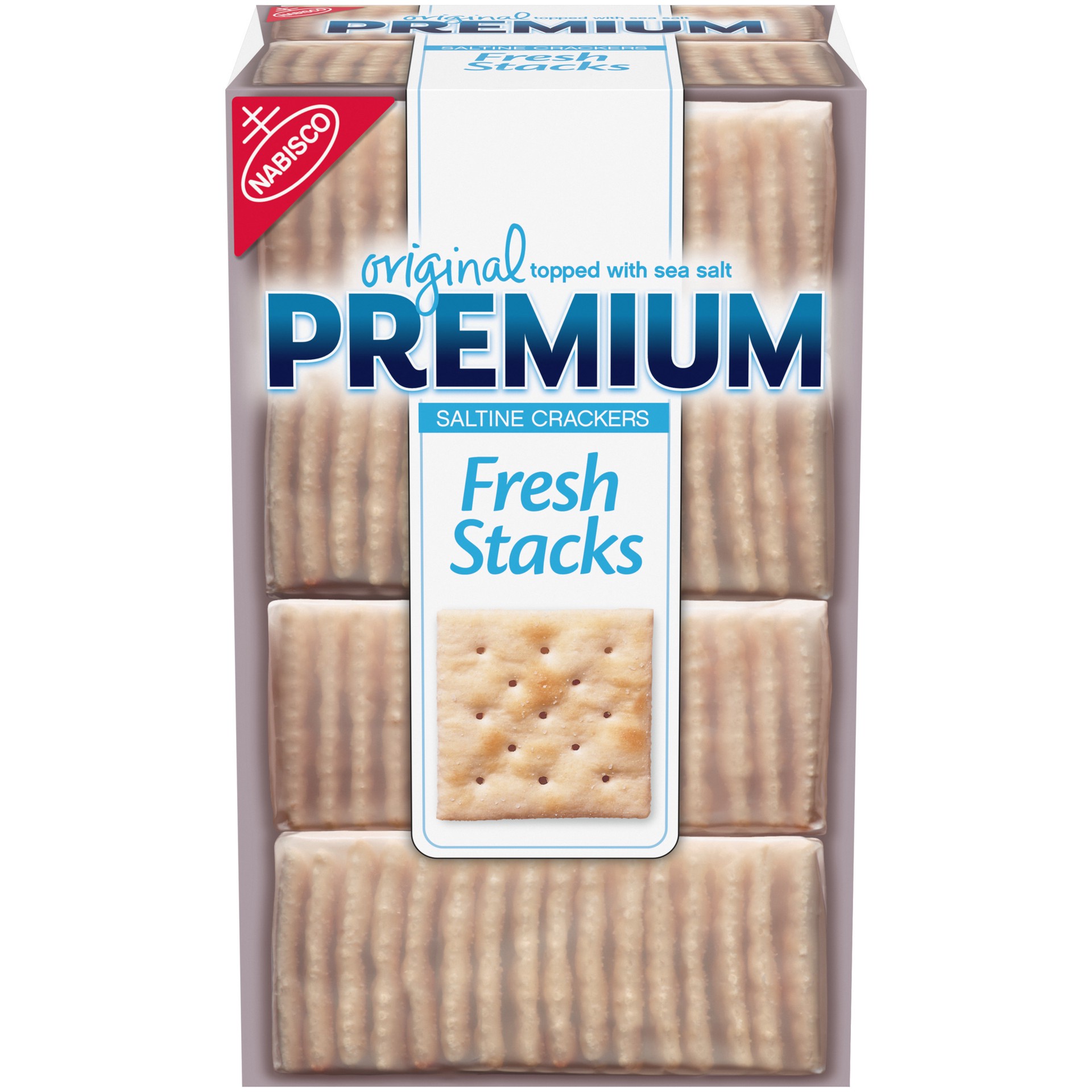 slide 1 of 9, Premium Fresh Stacks Original Saltine Crackers, 13.6 oz (8 Stacks), 13.6 oz