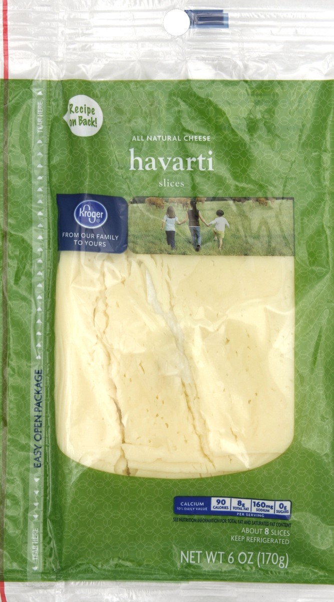 slide 4 of 6, Kroger Havarti Cheese Slices, 8 ct