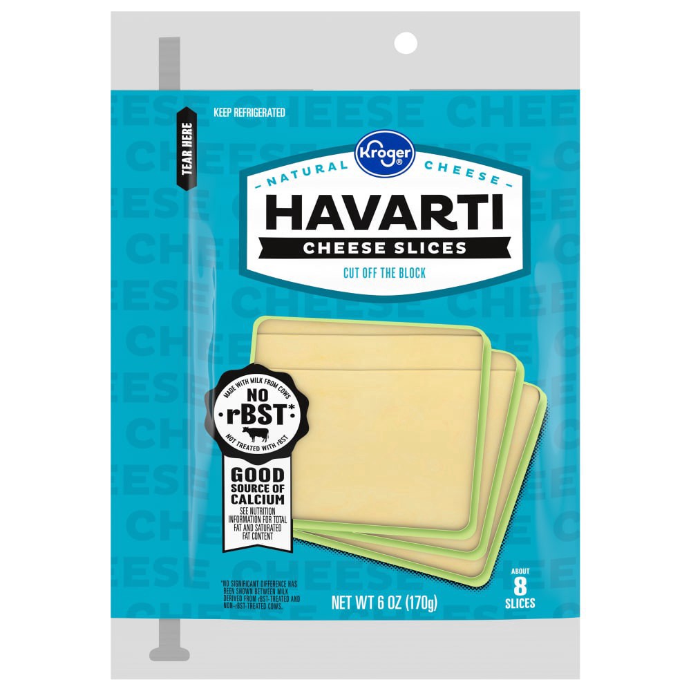 slide 1 of 6, Kroger Havarti Cheese Slices, 8 ct