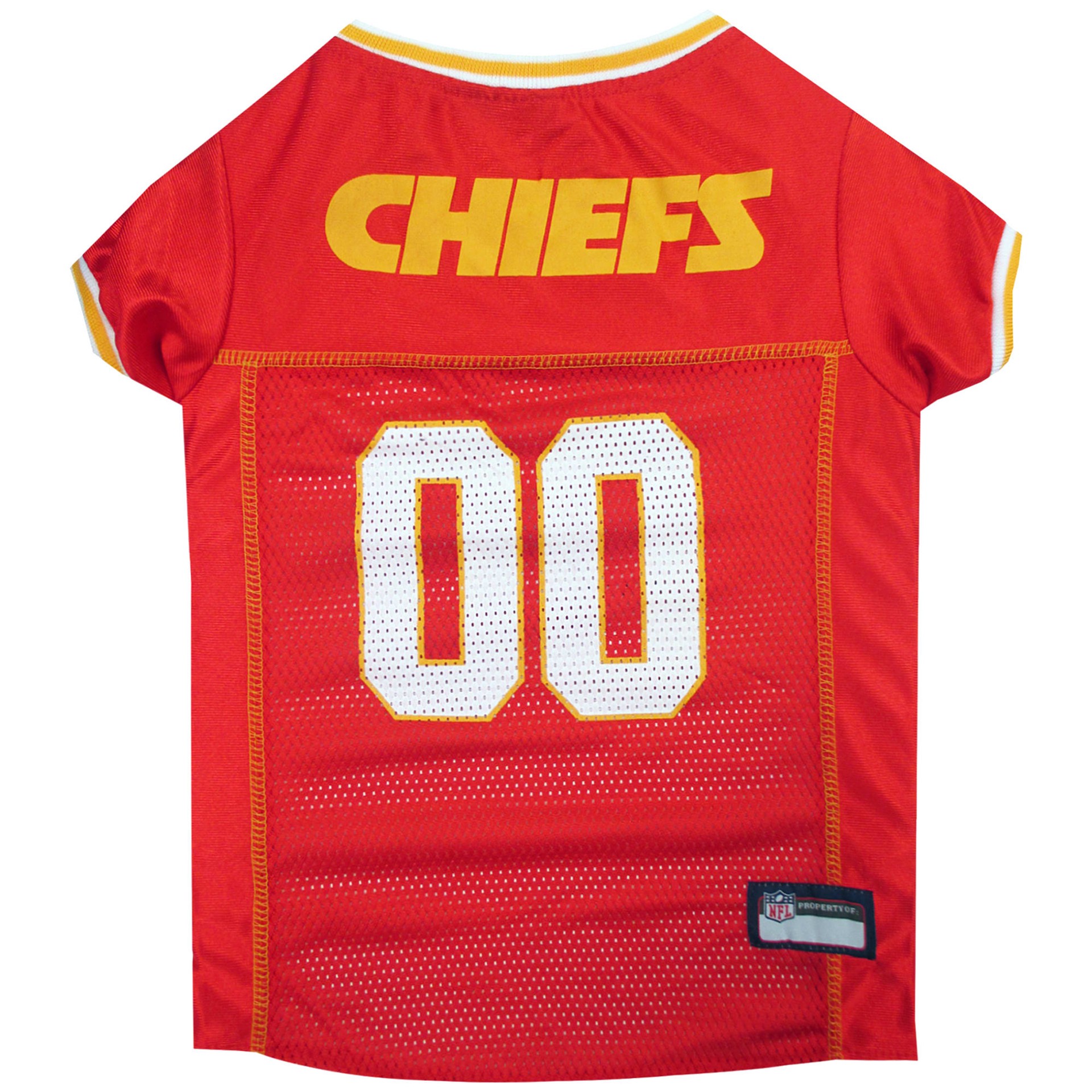 slide 1 of 1, Pets First Kansas City Chiefs NFL Mesh Pet Jersey, MED