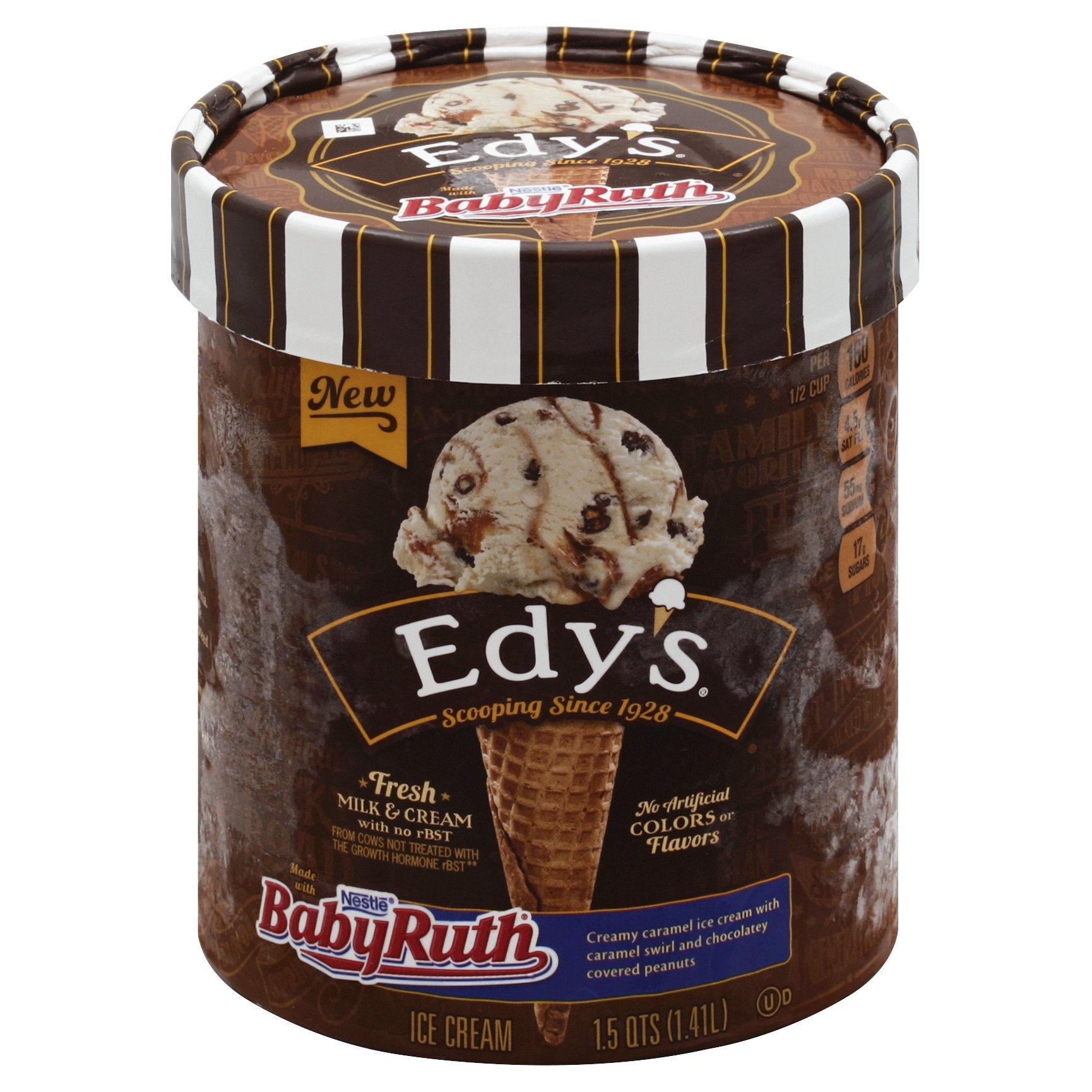 slide 1 of 6, Edy's/Dreyer's Baby Ruth Ice Cream, 1.5 qt