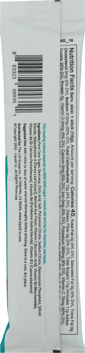 slide 4 of 9, Liquid I.V. Hydration Multiplier - Açaí Berry - Hydration Powder Packets | Electrolyte Powder Drink Mix | Convenient Single-Serving Sticks | Non-GMO | Single Stick, 0.56 oz