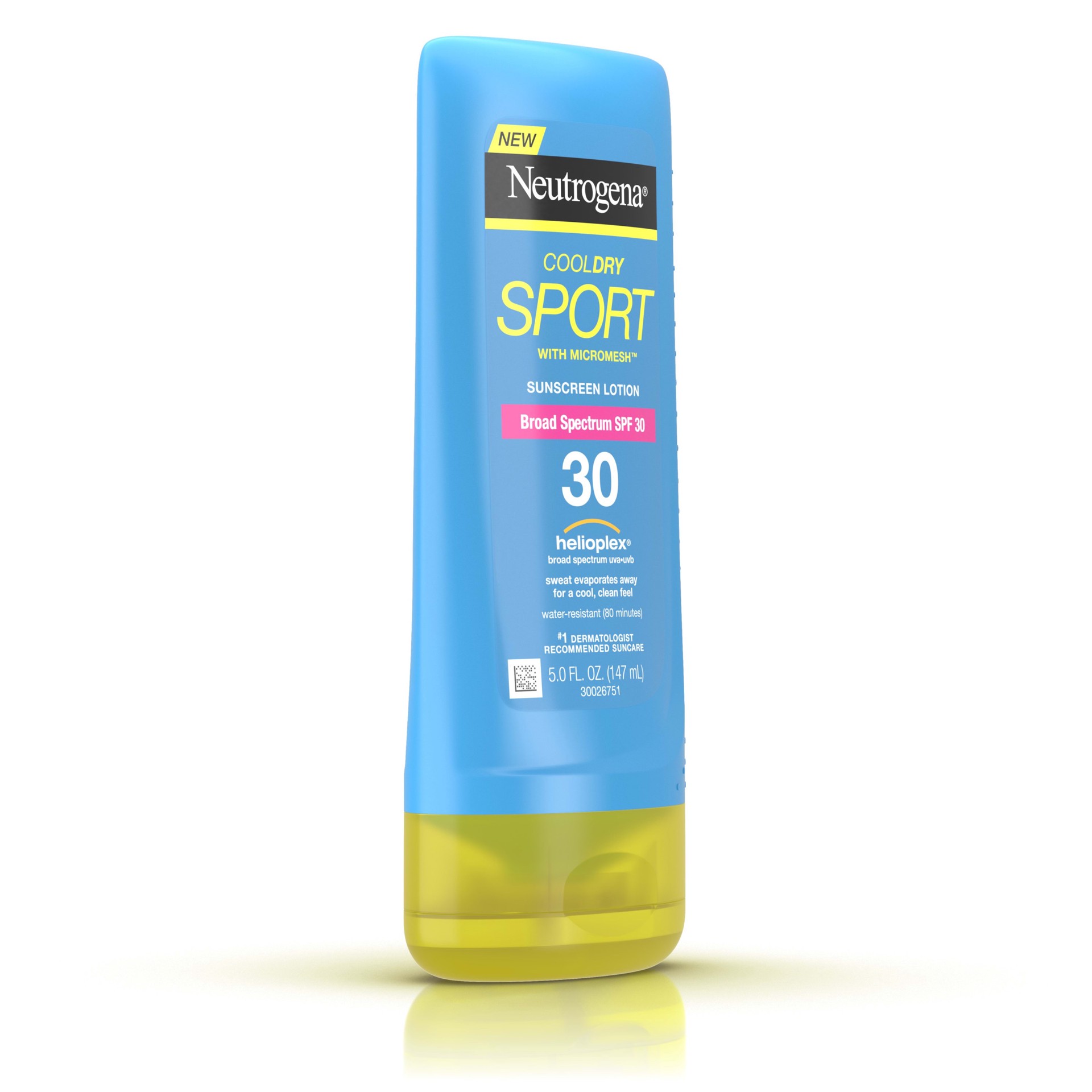 slide 2 of 5, NEUTROGENA COOLDRY SPORT Sunscreen Lotion Broad Spectrum SPF 30, 5 Oz, 5 fl oz