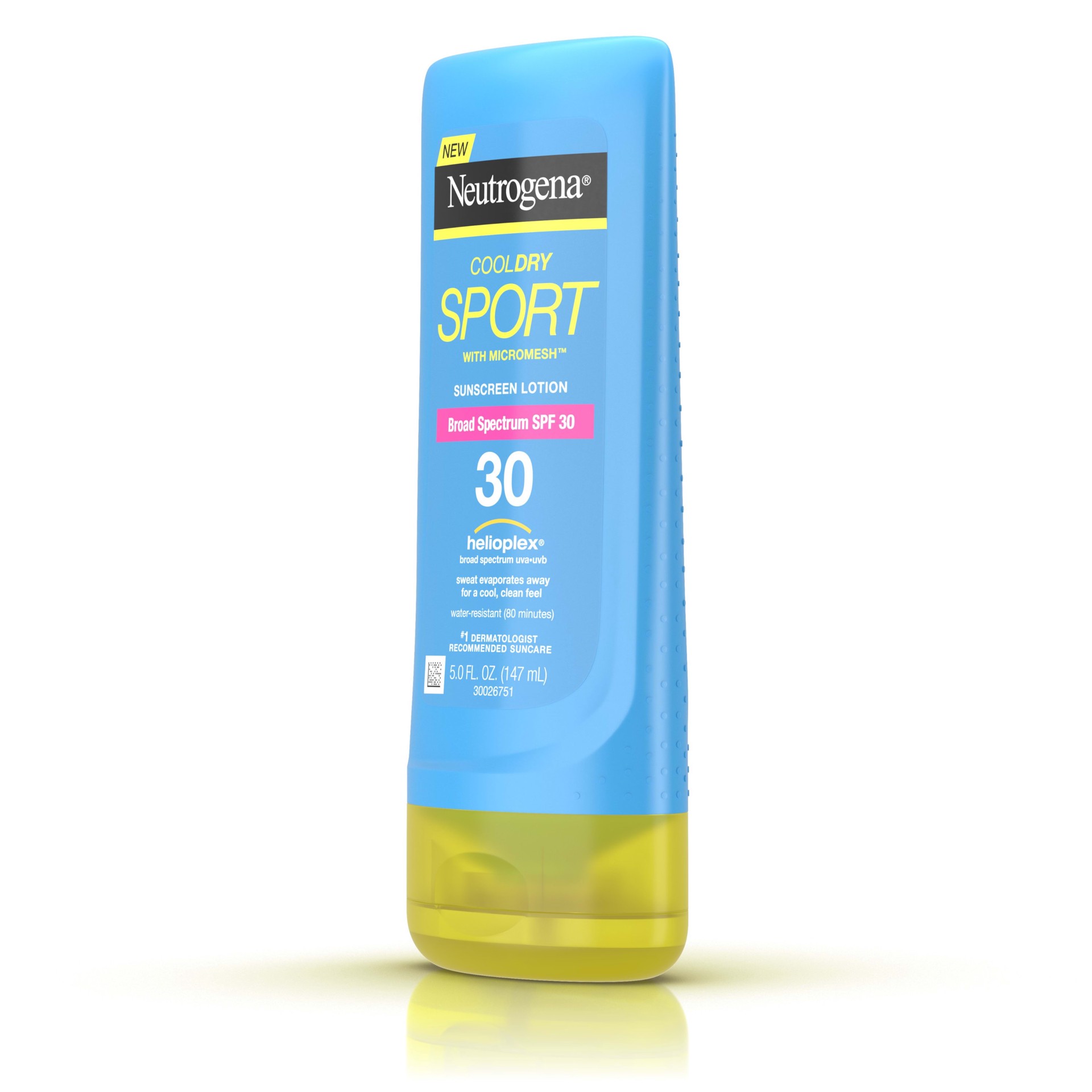 slide 5 of 5, NEUTROGENA COOLDRY SPORT Sunscreen Lotion Broad Spectrum SPF 30, 5 Oz, 5 fl oz