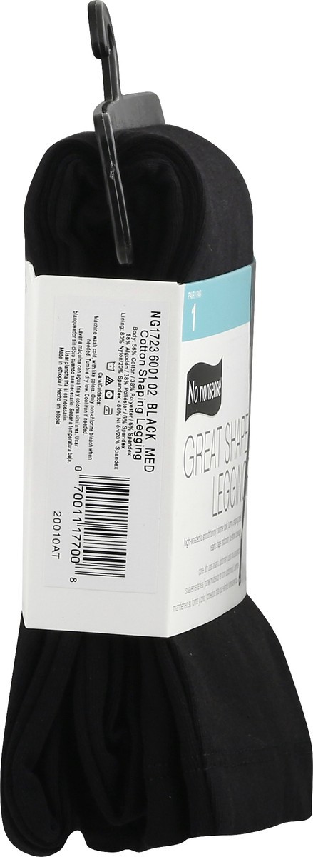 slide 9 of 11, No Nonsense Great Shapes Medium Black Leggings 1 ea, 1 ct