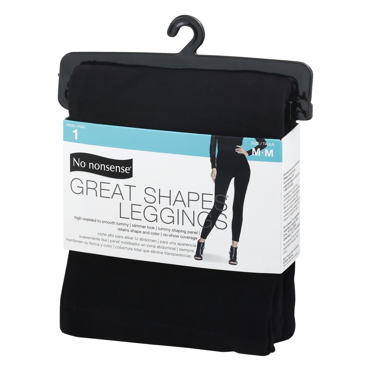 slide 5 of 11, No Nonsense Great Shapes Medium Black Leggings 1 ea, 1 ct