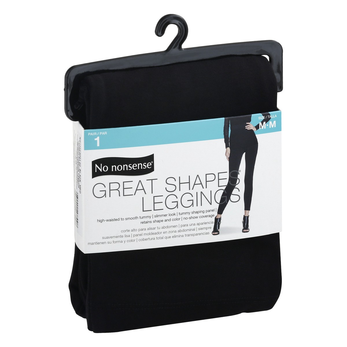 slide 7 of 11, No Nonsense Great Shapes Medium Black Leggings 1 ea, 1 ct