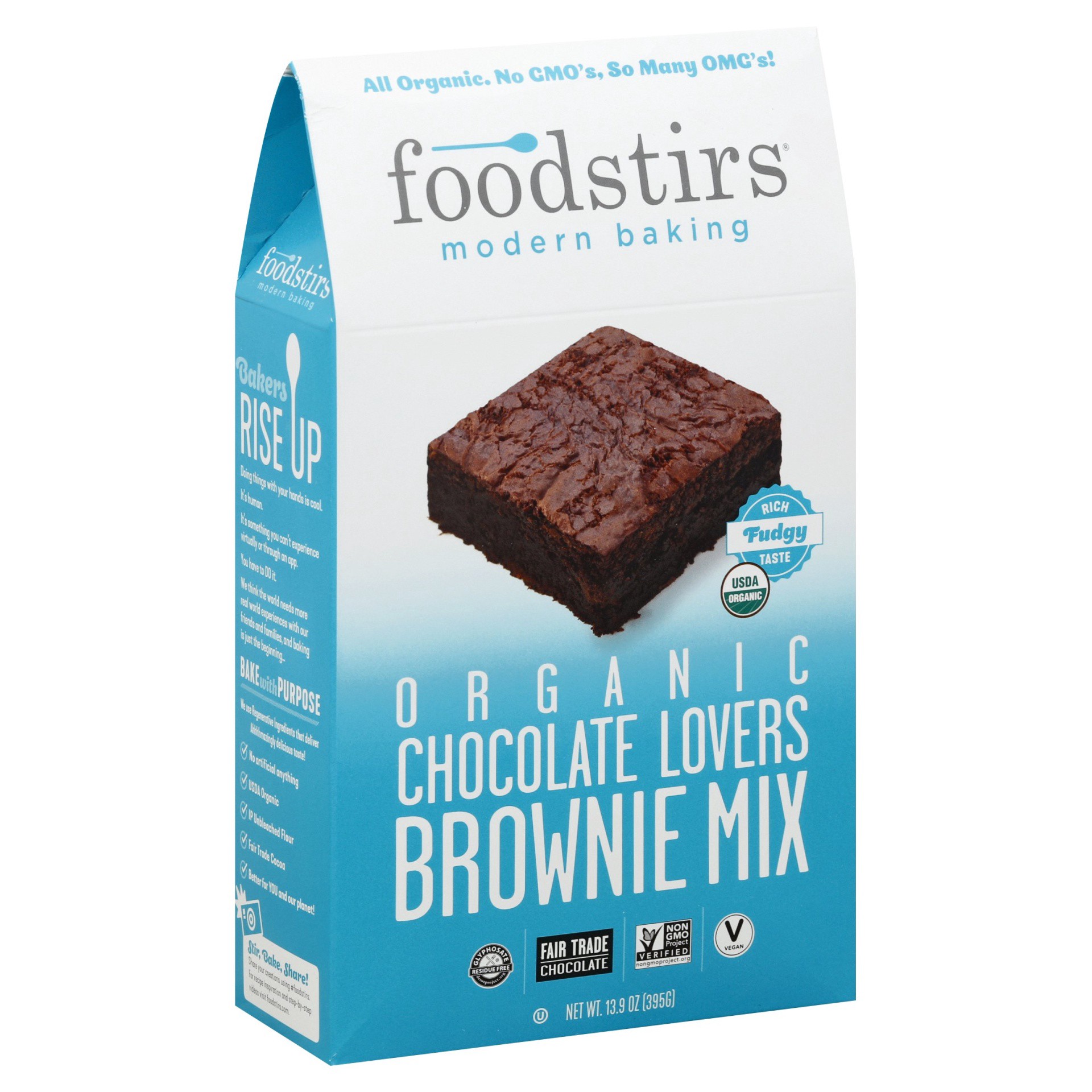 slide 1 of 2, Foodstirs Modern Baking Organic Chocolate Lovers Brownie Mix, 13 oz