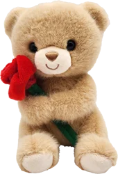 Holiday Home Bear with Rose Plush - Brown