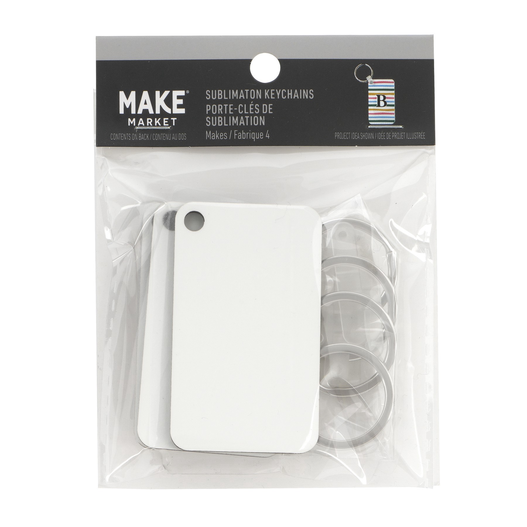slide 2 of 3, Rectangle Sublimation Keychains By Make Market, 4ct., 4 ct