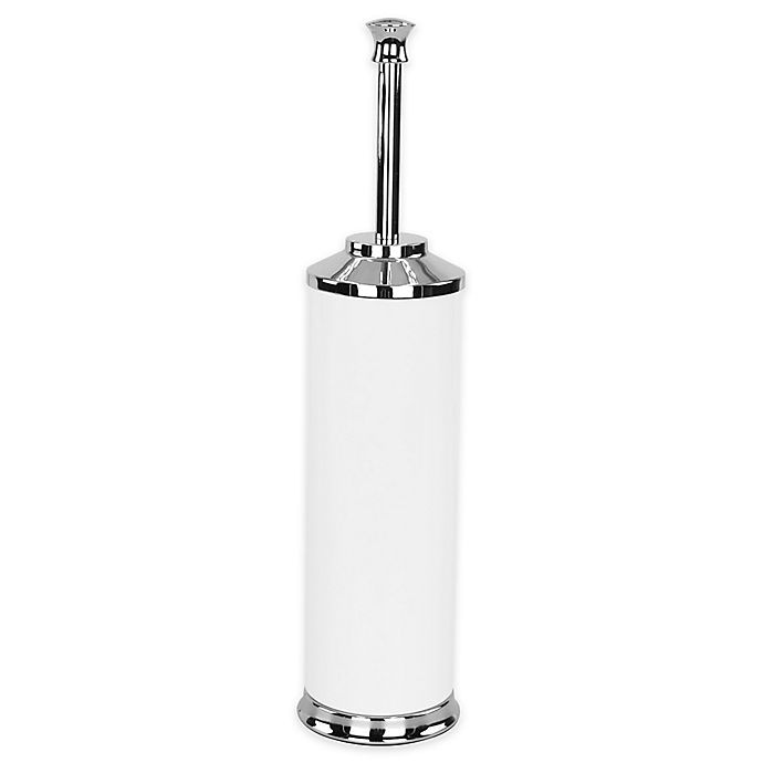 slide 1 of 2, Alumiluxe Rust-Proof Toilet Bowl Brush and Holder Set - White/Polished Nickel, 2 ct