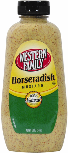 slide 1 of 1, Western Family Horseradish Mustard Squeeze, 12 oz