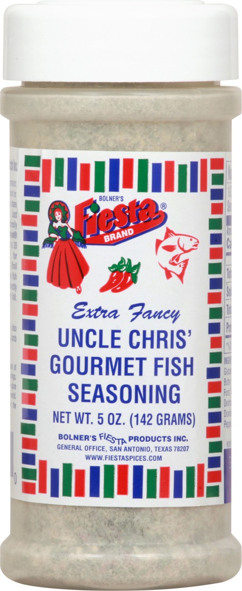 slide 1 of 12, Fiesta Extra Fancy Uncle Chris' Gourmet Fish Seasoning 5 oz, 5 oz